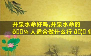井泉水命好吗,井泉水命的 🐼 人适合做什么行 🦍 业